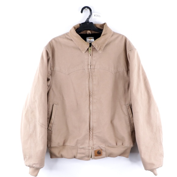Vtg 90s Carhartt Distressed Corduroy Collar Jacket